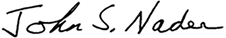 Signature of President John S. Nader