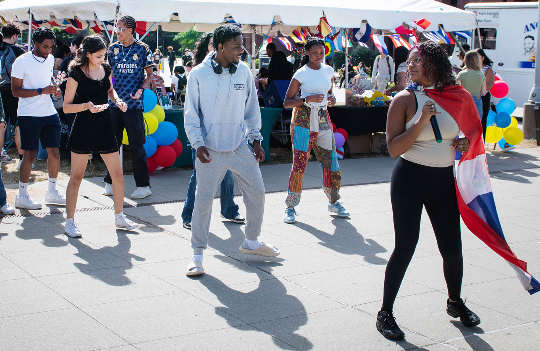 Group of students participating in an event