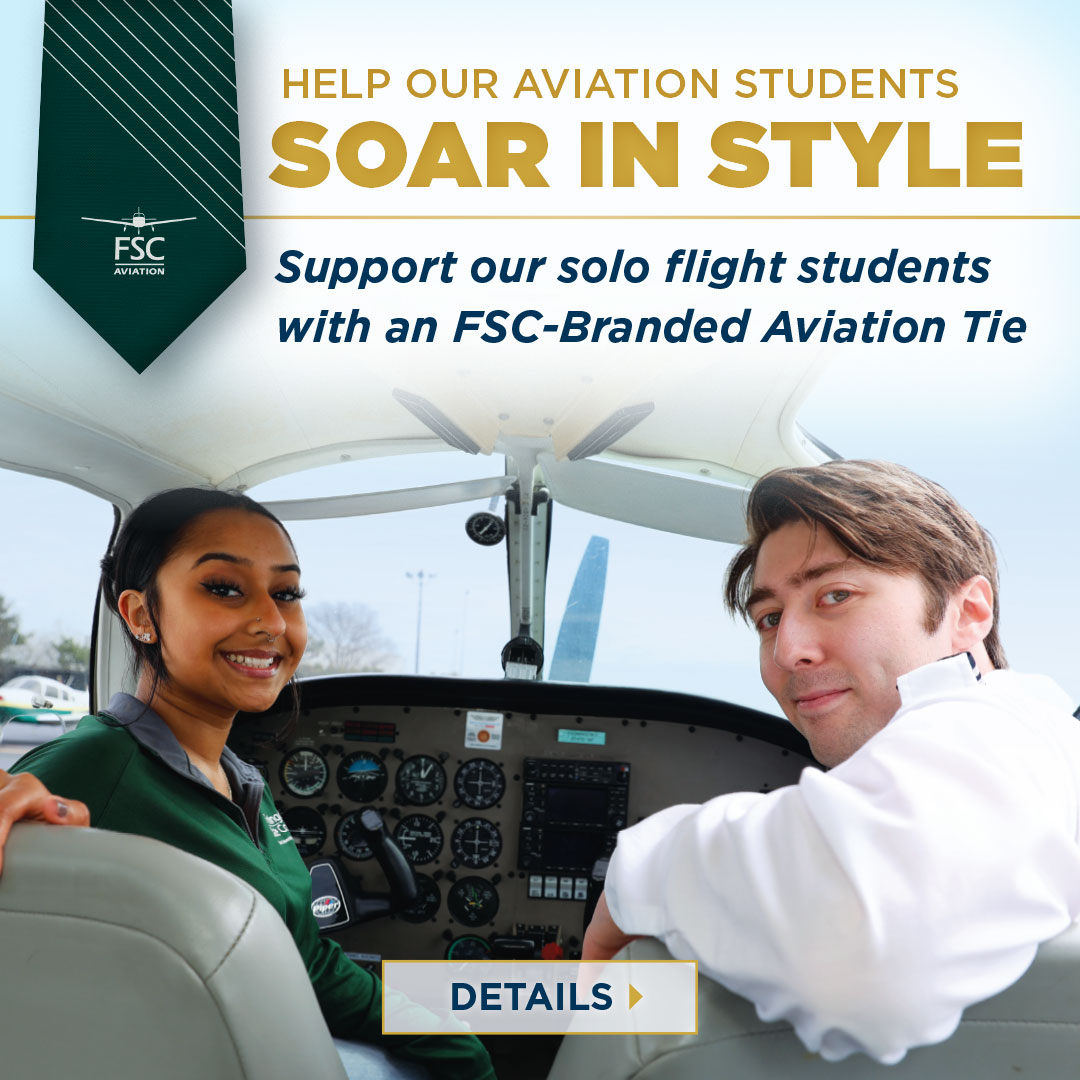 Advertisement, Support our solo flight students with an FSC-Branded Aviation Tie