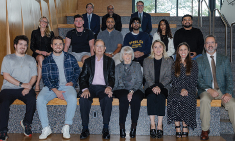 Group of business students and faculty members in the School of Business