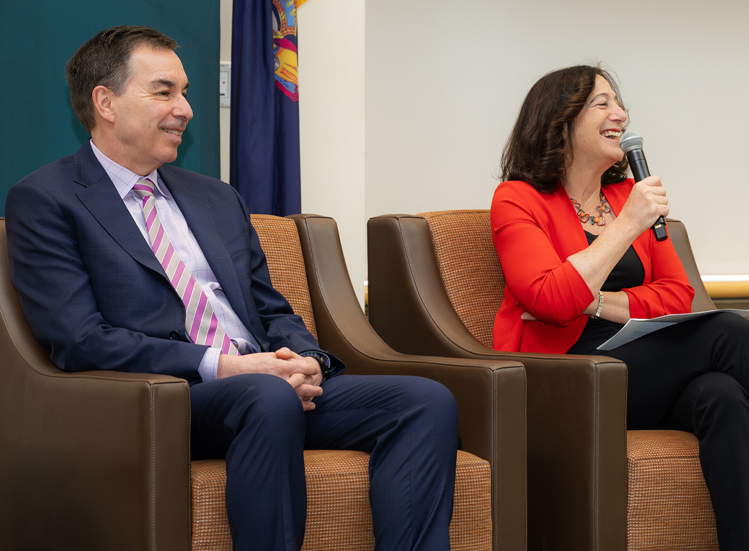 Local SUNY institution Presidents participating in a panel discussion